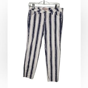 Philosophy Jeans White and Blue Striped Women's Size 8